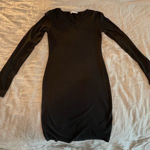 T by Alexander Wang black, long-sleeved mini dress